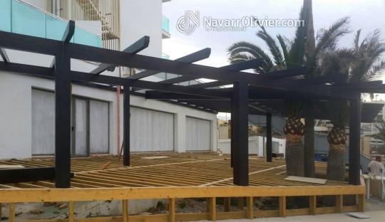 Montaje de terraza para restaurante de hotel Best Roquetas de Mar 