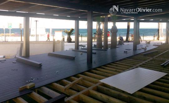 Montaje de terraza para restaurante de hotel Best Roquetas de Mar 