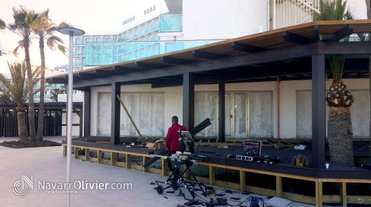 Montaje de terraza para restaurante de hotel Best Roquetas de Mar 