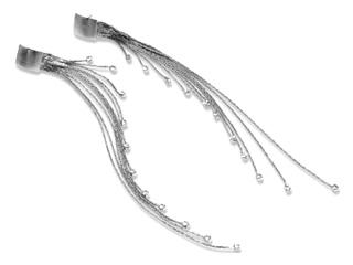 Pendientes fiesta en plata rodiada con zirconitas
