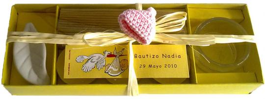 detalles para bautizos set incienso
