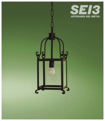 Farol de Colgar Forja Rustico Interior Utrera 5024-1MCTR