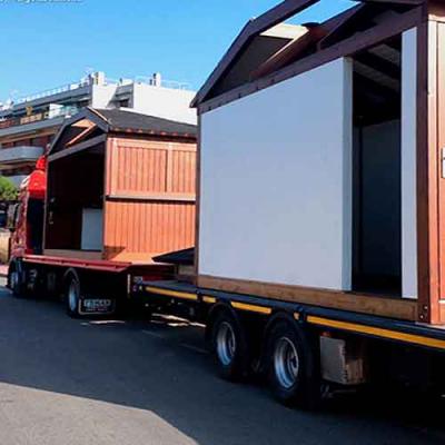 Chiringuito desmontable de madera en modulo transportable