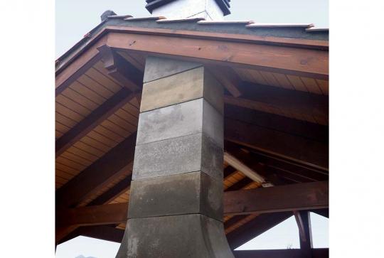 Pergola con barbacoa prefabricada