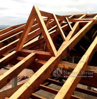 Tejado en madera reciclada