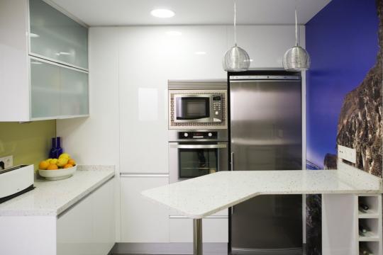 Cocina con mural vinilo
