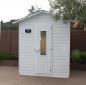 Sauna de exterior acabado blanco