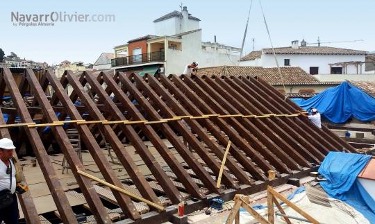 Carpintería tradicional, Cubierta rehabilitada en Granada