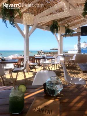 Pergola de madera para terraza de chiringuito