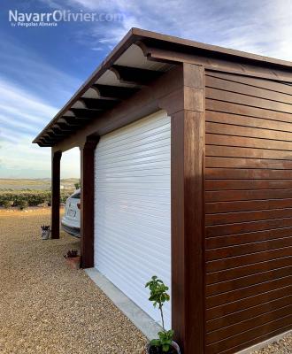 pergola de madera para garaje de 2 vehículos