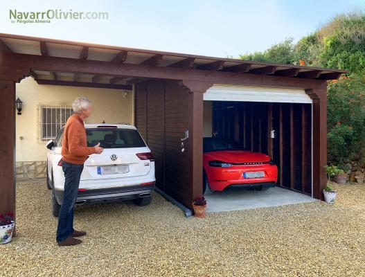 Garaje de madera para 2 coches