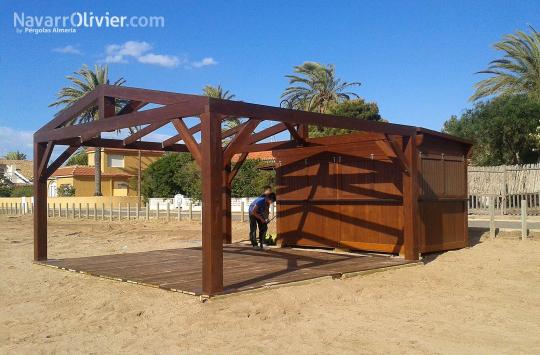 kiosco de madera desmontable conterraza