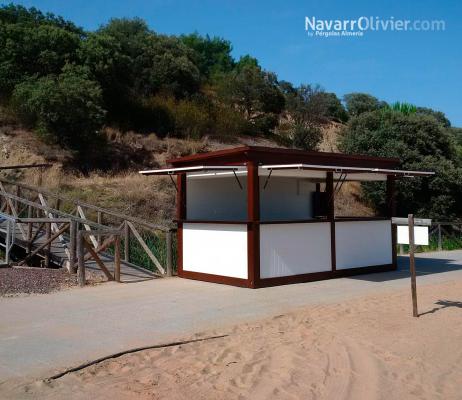 Kiosco de madera tratada de 10 m2 transportable