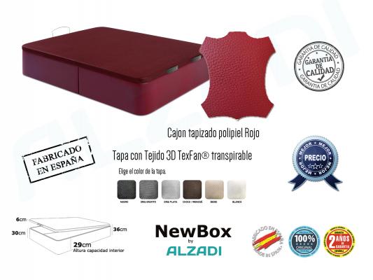 Canapé Abatible tapizado en Polipiel Rojo Detalles