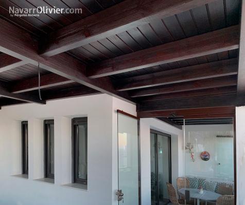 techo para balcon fabricado en madera