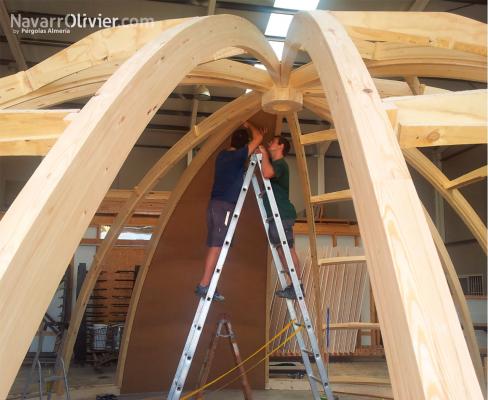Carpintería de madera, Cubierta estilo domo en madera laminada