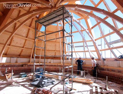 Rehabilitacion de patrimonio histórico, cúpula imperial con dommo interior en madera