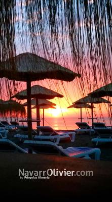 Sombrillas y cubiertas de fibras naturales para playa y jardín
