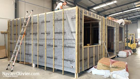 Casa modular con fachada ventilada