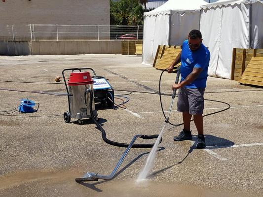 limpieza con máquina a presion