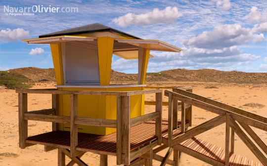 Torre de vigilancia para puesto de socorrismo de playa
