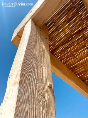 Pergola rústica madera douglas cubierta cañizo