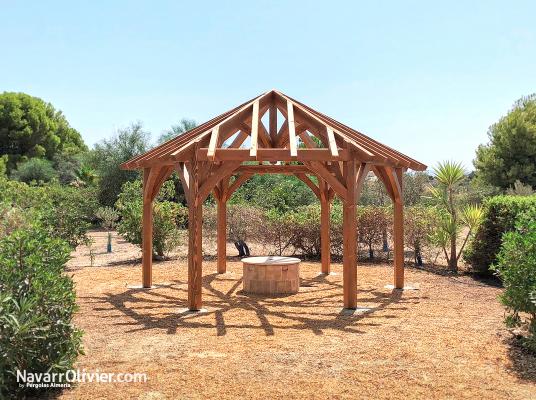 Pérgola de madera hexagonal meacizado tradicional by Navarrolivier