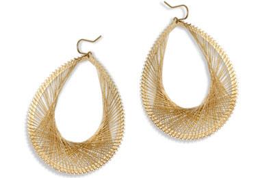 Pendientes largos hilo de oro