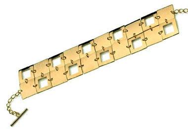 Pulsera trabajada bañada en oro