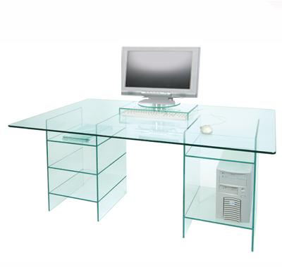 Mesa de escritoria en Cristal Templano