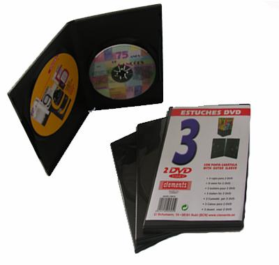 Pack 3 Estuches 2 DVD Negro