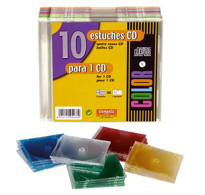 Pack 10 estuches 1 cd/dvd slimc