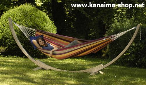 Hamaca LAMBADA Tropical + Soporte APOLO Madera
