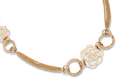 Collar con detalle rosas doradas