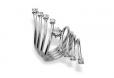 Anillo en plata rodiada con zirconitas