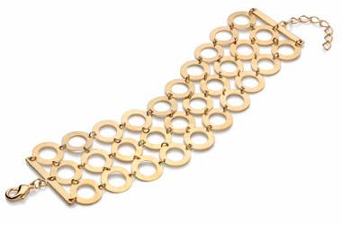 Original pulsera dorada con motivos circulares