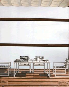 comedor exterior aluminio teca