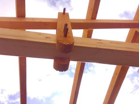 Detalle de estructura de madera para cubierta