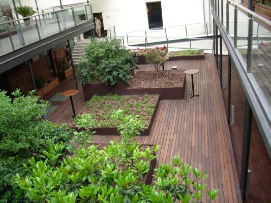 Pintura exterior Terraza de madera