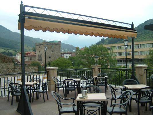 toldo articulado con porteria