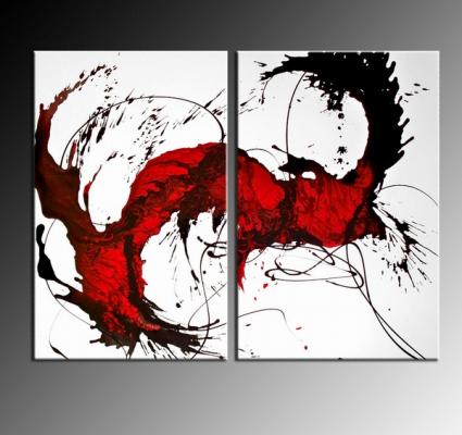 Conjunto de cuadros pintados a mano sobre lienzo