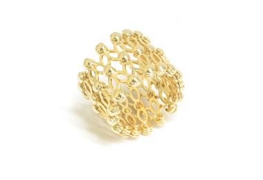 Anillo-pulsera bañado en oro