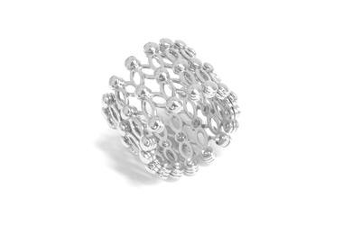 Anillo-pulsera en plata rodiada
