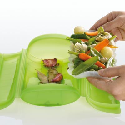 Estuche de vapor verde con bandeja
