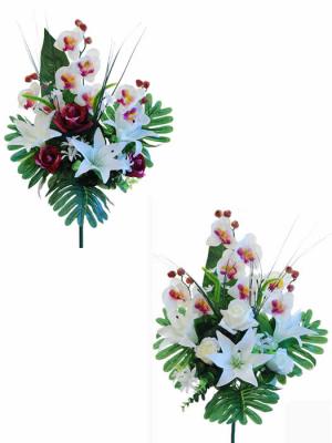 ramos flores artificiales rosas lilium y orquideas