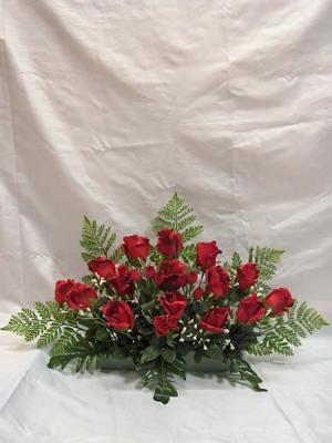 Flores artificiales cementerio. oasisdecor.com JARDINERA CEMENTERIO CAPULLOS ROSAS ARTIFICIALES ROJOS