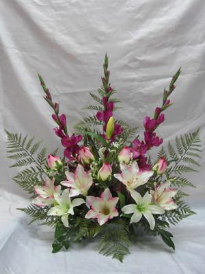 Flores artificiales santos. oasisdecor.com JARDINERA CEMENTERIO FLORES ARTIFICIALES GLADIOLOS Y AZUCENAS