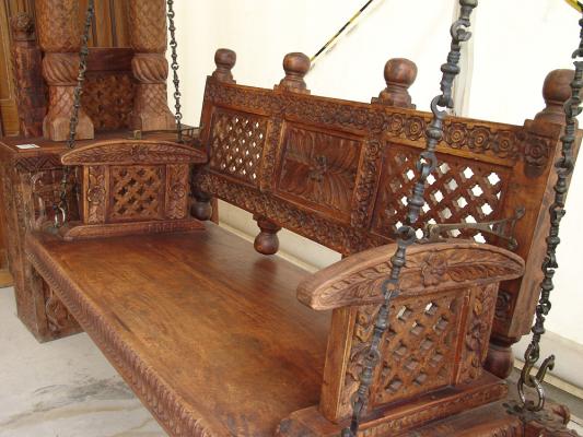 Balancín de madera de shisham tallado a mano