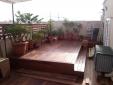 Terrraza con tarima exterior y barandilla de Ipe