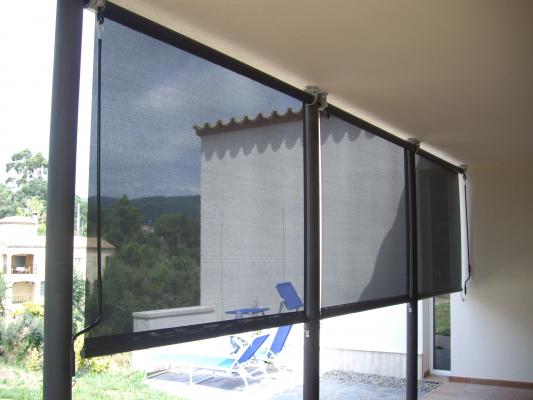 toldos telones con tejido screen 